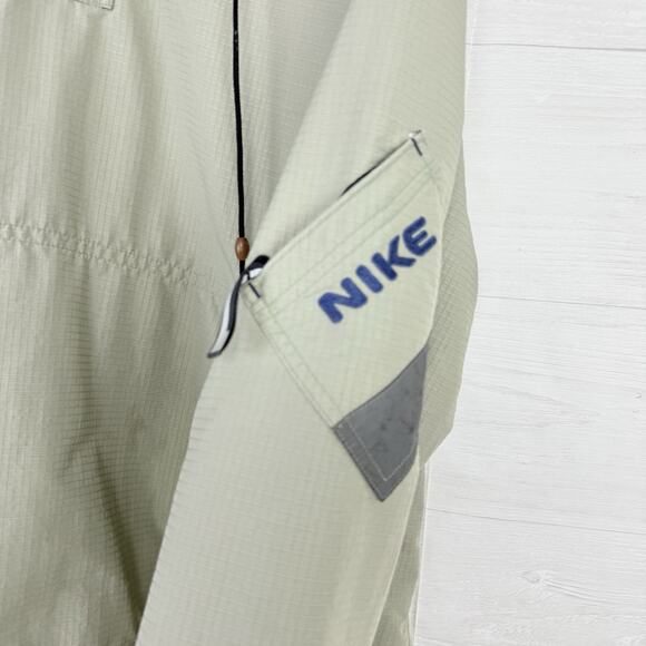 Vintage Nike Windbreaker Jacket Men XXL Gray Hooded Half Zip Pullover Ripstop - Picture 5 of 16